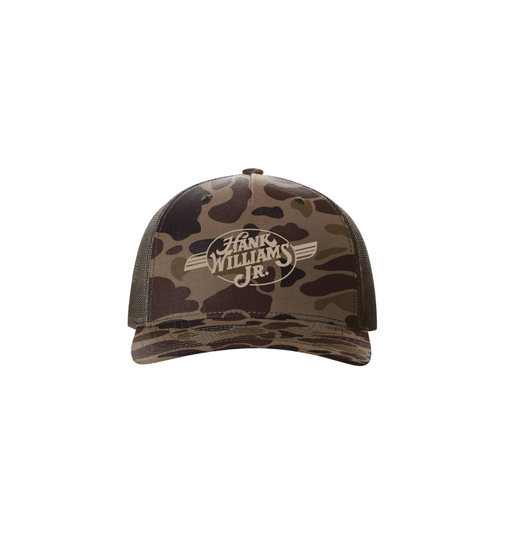 Hank Williams Jr Logo Embroidered Duck Camo Cap